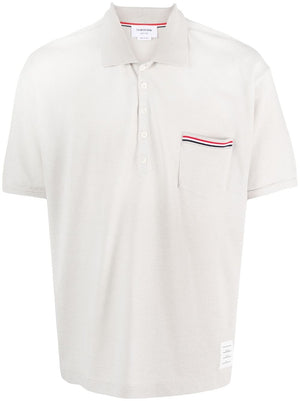 THOM BROWNE Men's Oversized Cotton Polo Shirt