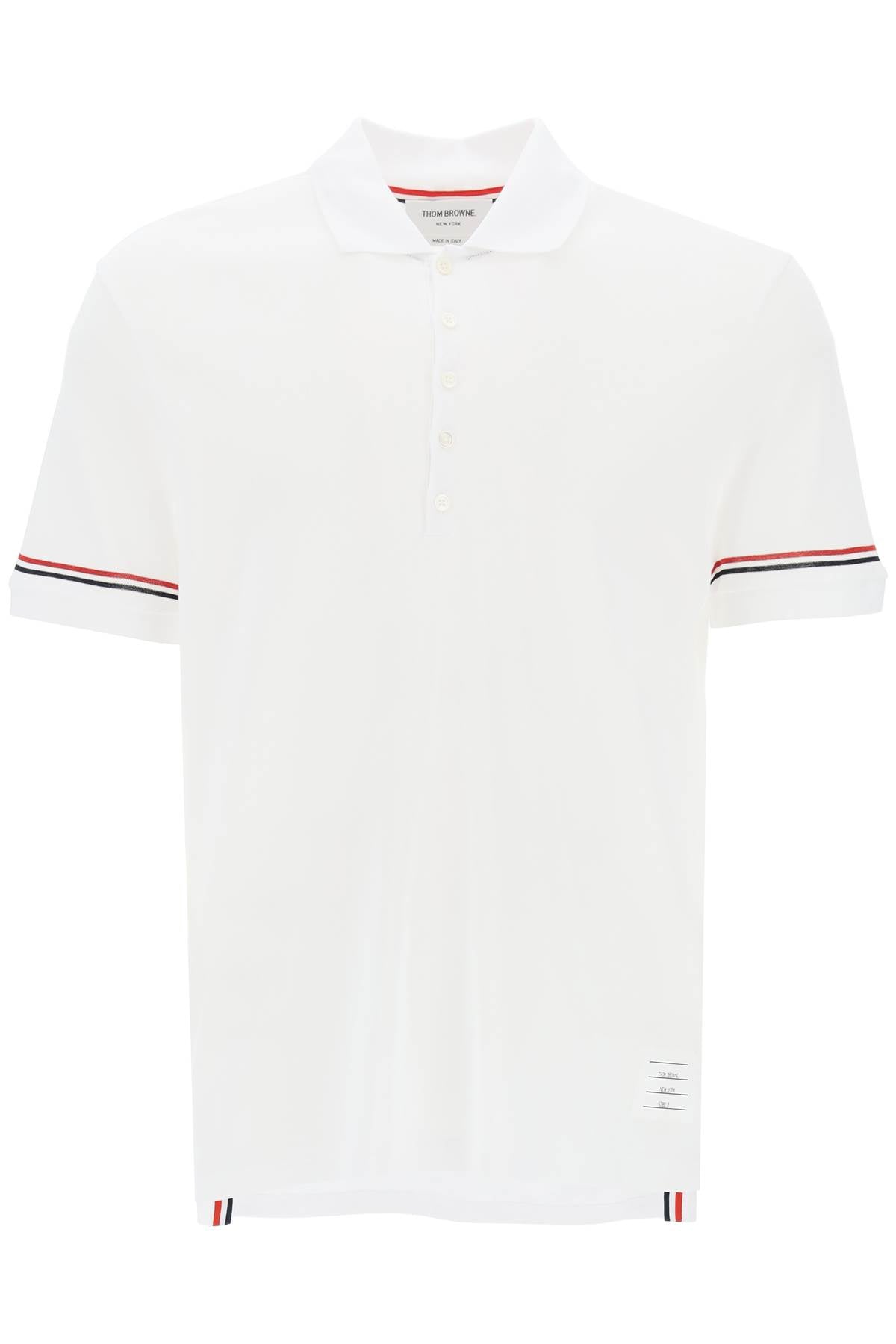 THOM BROWNE Men's Tricolor Intarsia Polo Shirt