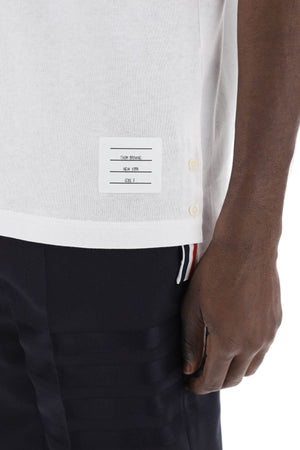 THOM BROWNE Men's Tricolor Intarsia Polo Shirt