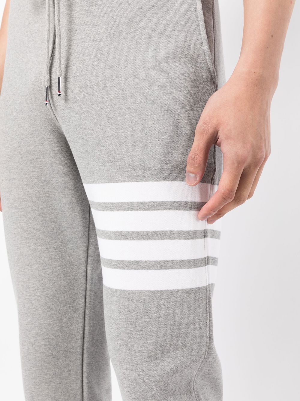 Grey 4-Bar Stripe Track Pants for SS24