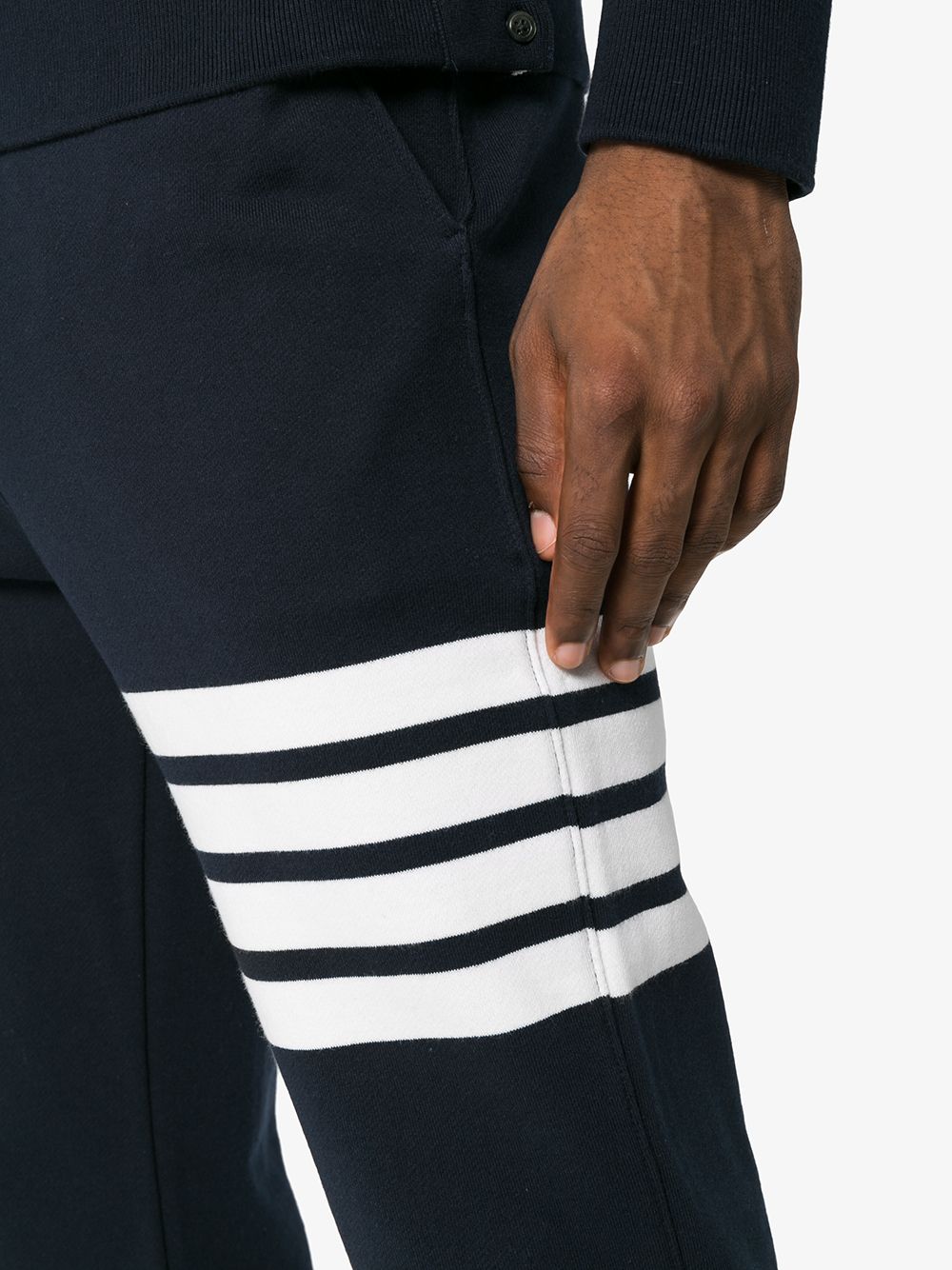 Grey 4-Bar Stripe Track Pants for SS24