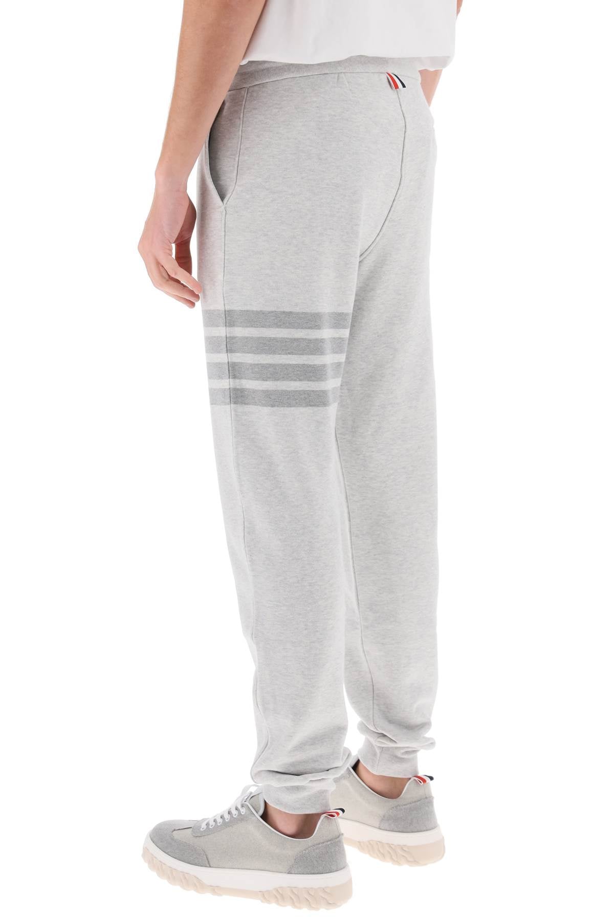 Quần Sweatpants Dây Rút 4-Bar Bằng Cotton Màu Xám Cho Nam