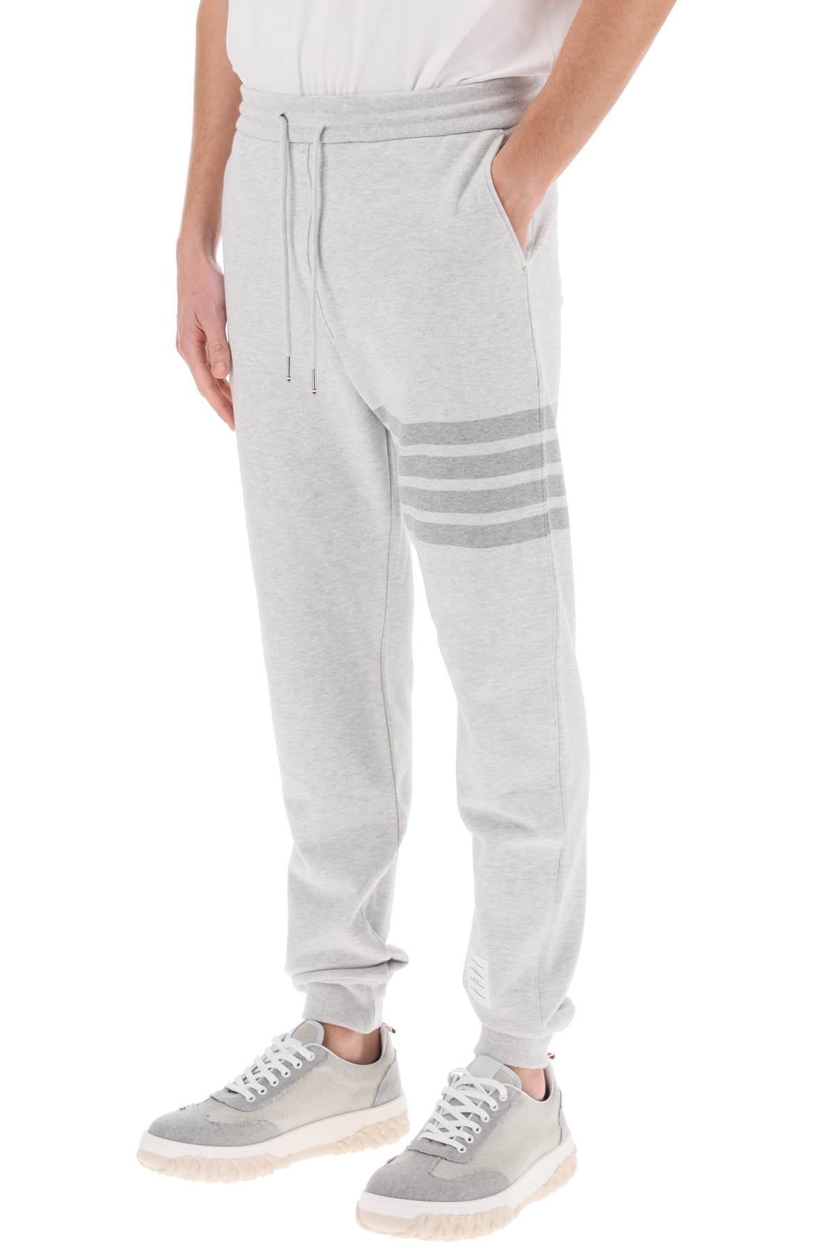 Quần Sweatpants Dây Rút 4-Bar Bằng Cotton Màu Xám Cho Nam