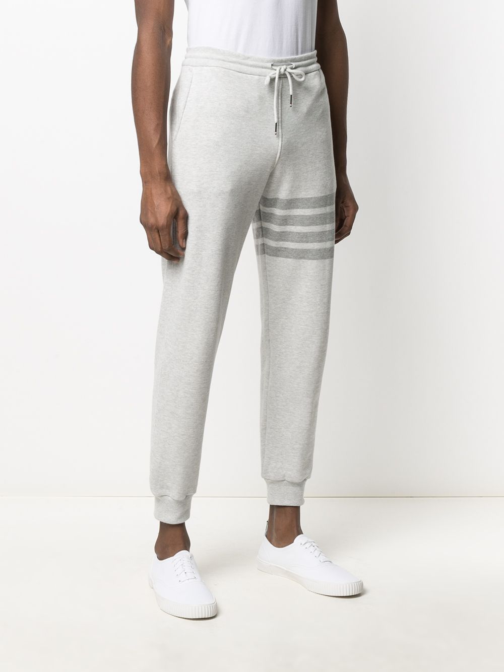 Quần Sweatpants Dây Rút 4-Bar Bằng Cotton Màu Xám Cho Nam