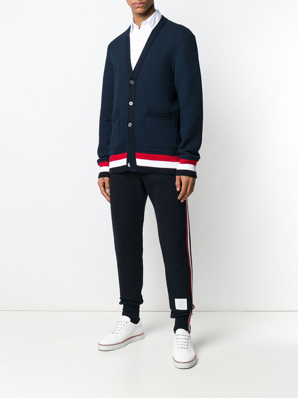 THOM BROWNE Blue Cotton RWB Stripe Loopback Track Pants for Men