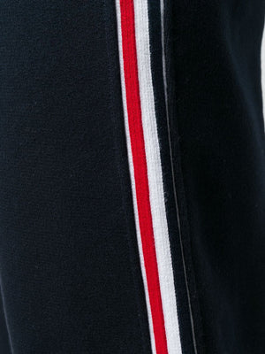 Navy Blue Cotton Stripe Track Pants for Men