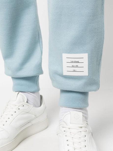 THOM BROWNE Light Blue 4-Bar Stripe Track Pants