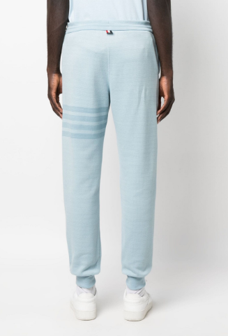 THOM BROWNE Light Blue 4-Bar Stripe Track Pants