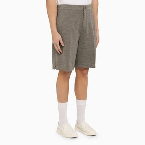 THOM BROWNE Men's Grey Bermuda Shorts in 100% Virgin Wool for SS24