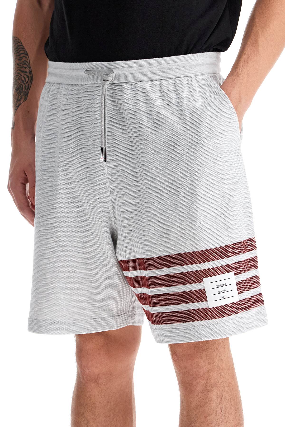 THOM BROWNE Sporty 4-Bar Cotton Bermuda Shorts - Regular Fit