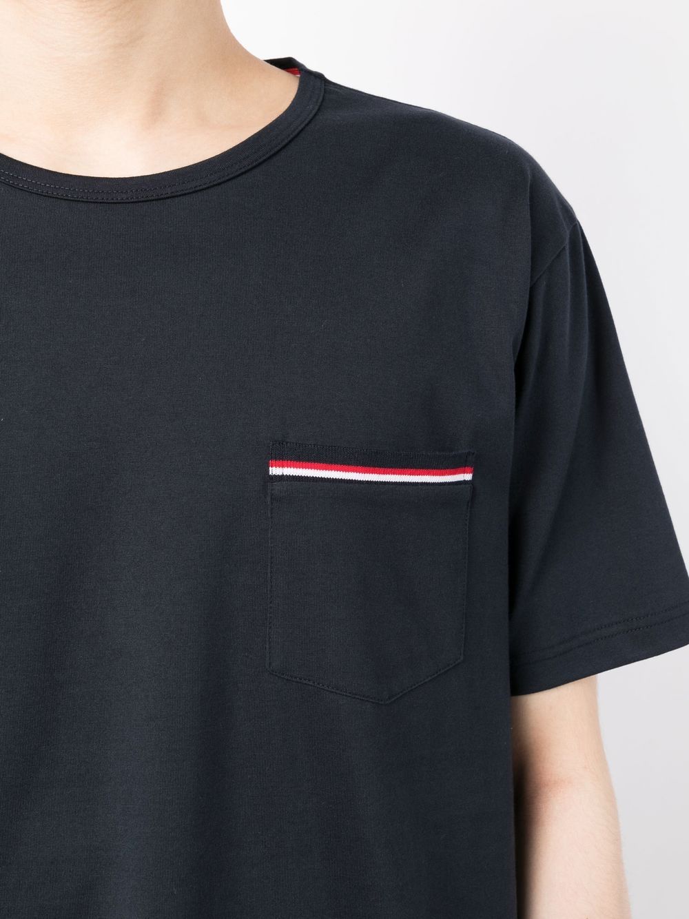 THOM BROWNE Classic Cotton Pocket T-Shirt for Men - Mini Style