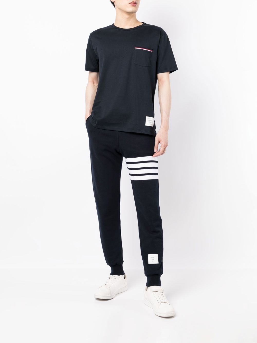 THOM BROWNE Classic Cotton Pocket T-Shirt for Men - Mini Style