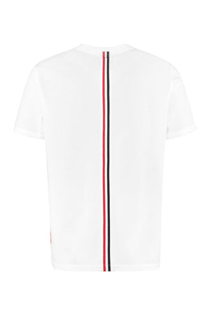 THOM BROWNE Classic Cotton Piqué T-Shirt with Asymmetric Hem