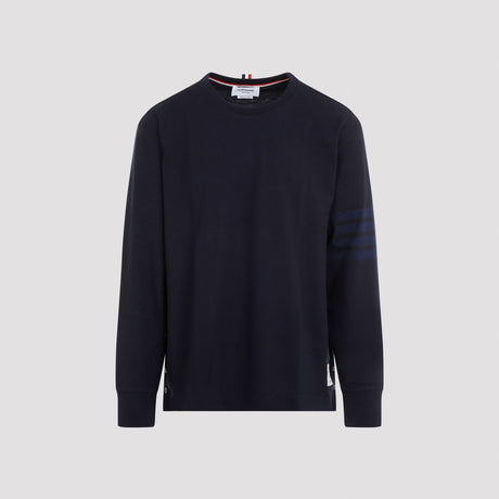 THOM BROWNE Classic Long Sleeve Rugby T-Shirt in Navy