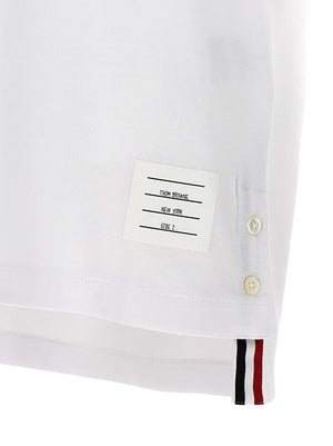 Men's White Asymmetric Hem T-Shirt with Tricolor Detail and Contrasting Trimmings