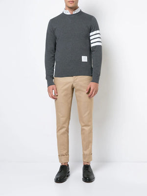 THOM BROWNE MEN'S GREY COTTON CREWNECK SWEATSHIRT FOR FW23