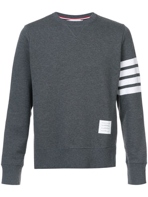 THOM BROWNE MEN'S GREY COTTON CREWNECK SWEATSHIRT FOR FW23