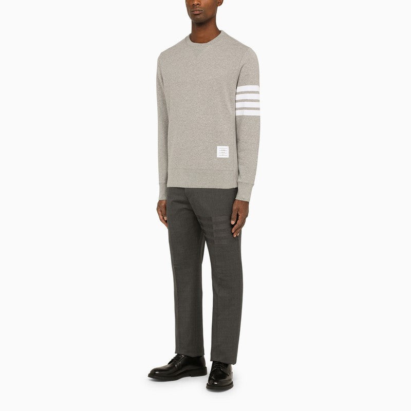 THOM BROWNE MEN'S GREY COTTON CREWNECK SWEATSHIRT FOR FW23