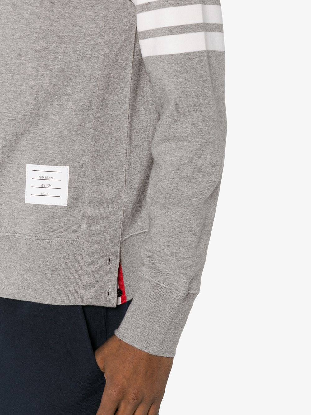 THOM BROWNE Men's Relaxed Fit 4-Bar Cotton Crewneck Sweatshirt