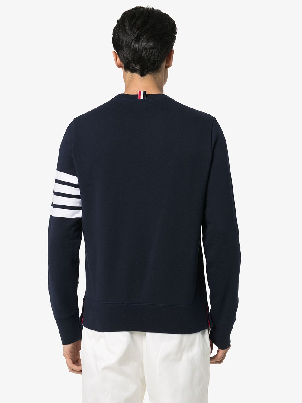 THOM BROWNE Men's Relaxed Fit 4-Bar Cotton Crewneck Sweatshirt