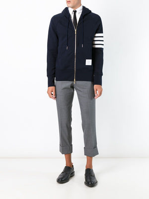 THOM BROWNE Essential 4-Bar Striped Zip Hoodie