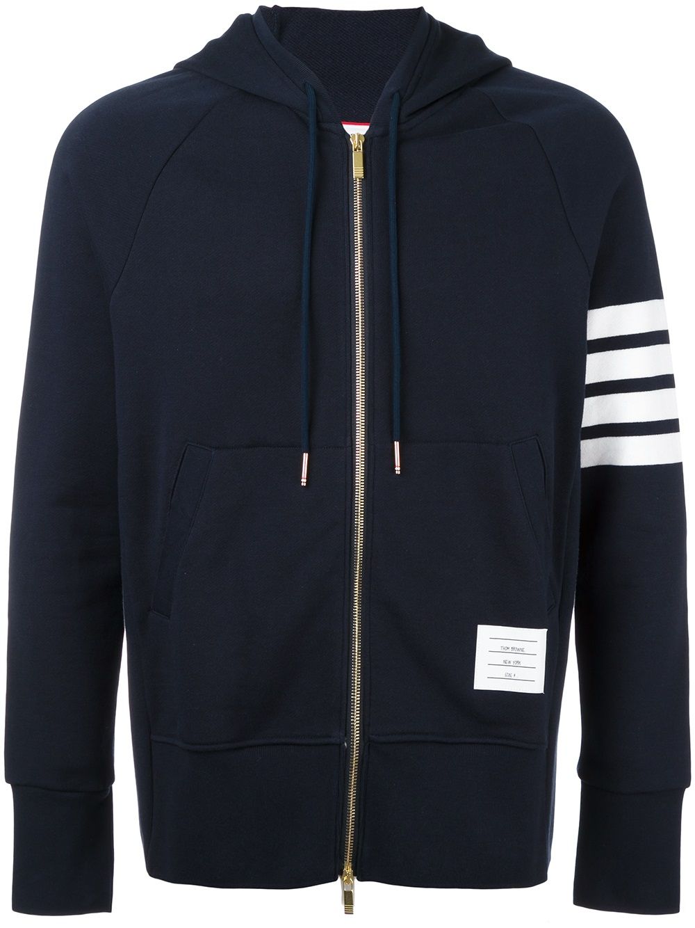 THOM BROWNE Essential 4-Bar Striped Zip Hoodie