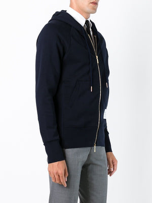 THOM BROWNE Essential 4-Bar Striped Zip Hoodie