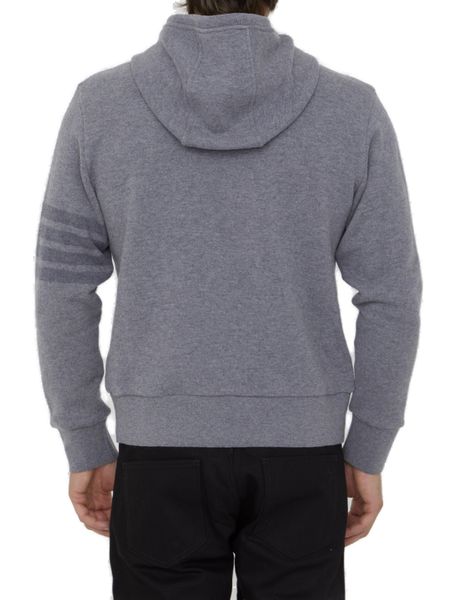 THOM BROWNE Men's Wool Pullover Hoodie in Grey for FW23