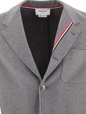 THOM BROWNE Classic Grey Cotton Jacket