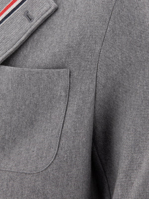 THOM BROWNE Classic Grey Cotton Jacket