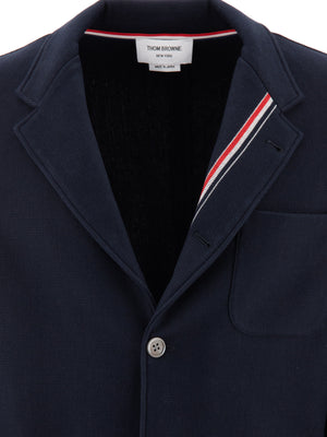 THOM BROWNE Classic Blue Cotton Jacket