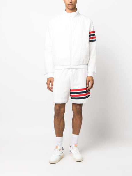 THOM BROWNE Men's Funnel Neck Jacket in Ultra Light Fabric - SS24