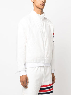 THOM BROWNE Men's Funnel Neck Jacket in Ultra Light Fabric - SS24