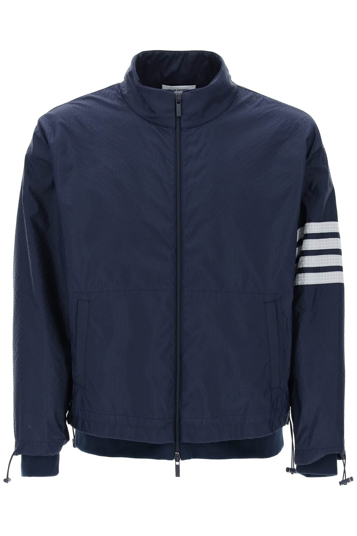 THOM BROWNE Men's Funnel Neck Jacket in Ultra Light Fabric - SS24