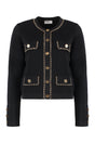 ELISABETTA FRANCHI Chic Cropped Jacket with Chain Detail