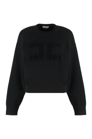 ELISABETTA FRANCHI Embellished Black Knit Sweater for Women