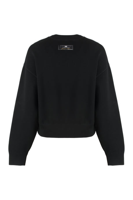 ELISABETTA FRANCHI Embellished Black Knit Sweater for Women