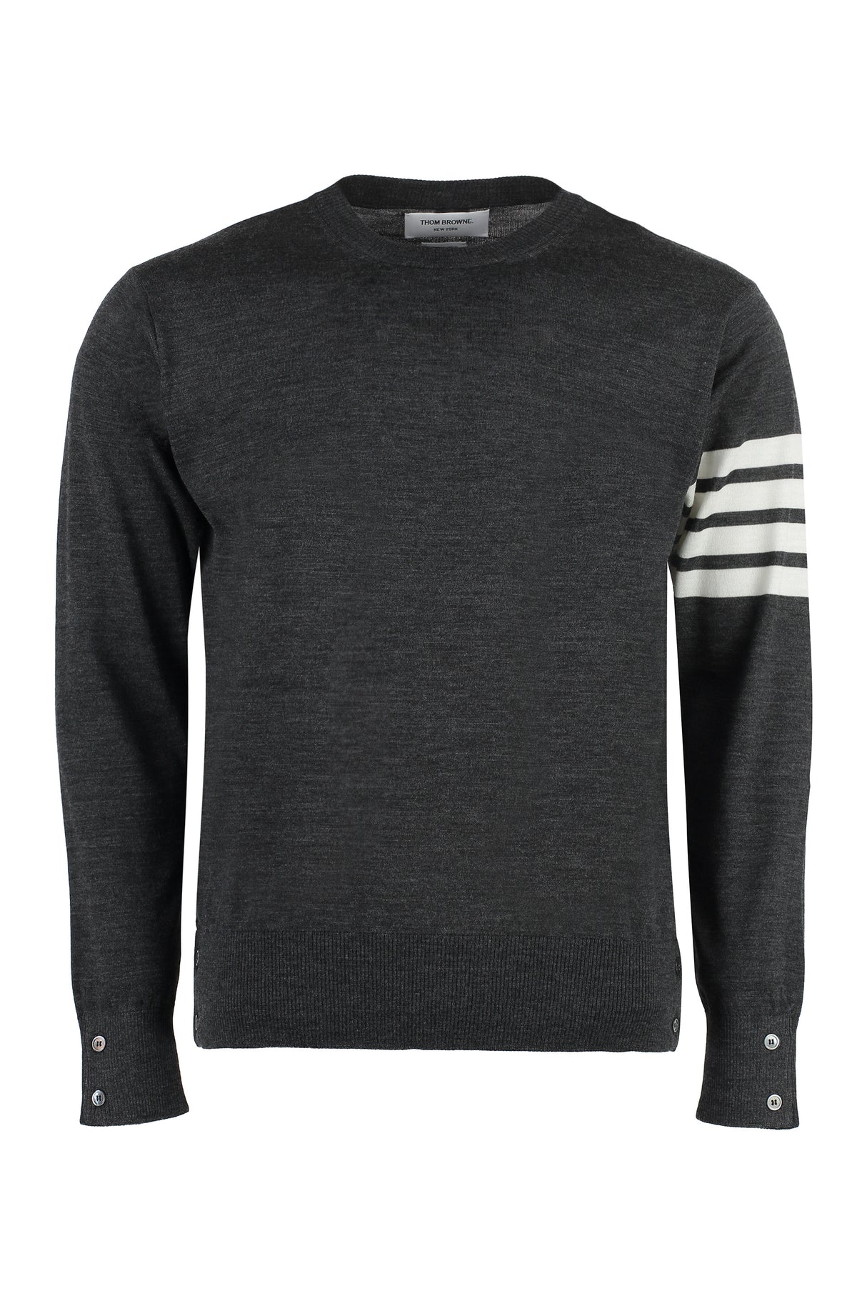 THOM BROWNE Lightweight 4-Bar Crewneck Pullover - Size 3