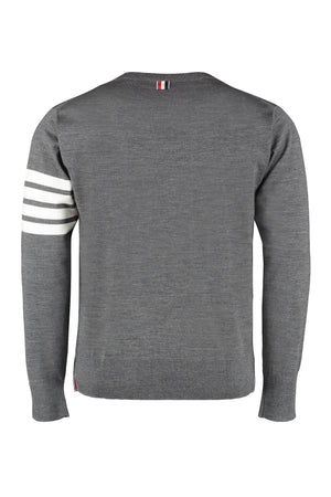 THOM BROWNE Lightweight 4-Bar Crewneck Pullover - Size 3