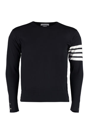 THOM BROWNE Lightweight 4-Bar Crewneck Pullover - Size 3