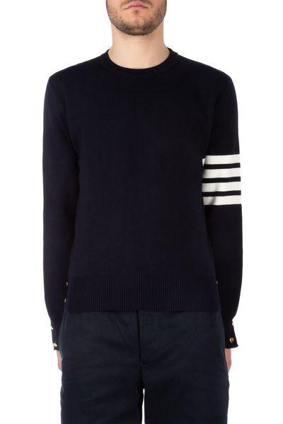 THOM BROWNE Milan Stitch Crew Neck Pullover for Men