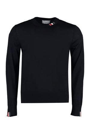 THOM BROWNE Men's Blue Crew-Neck Sweater for Fall/Winter 2024