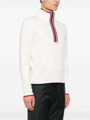 THOM BROWNE Funnel Neck Half Zip Pullover for Men