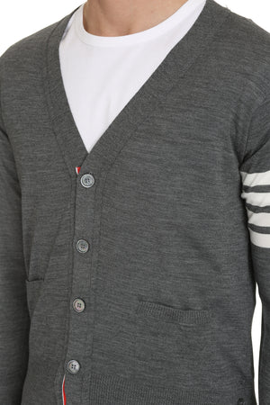 THOM BROWNE Men's Merino Wool 4-Bar Cardigan - Size 3