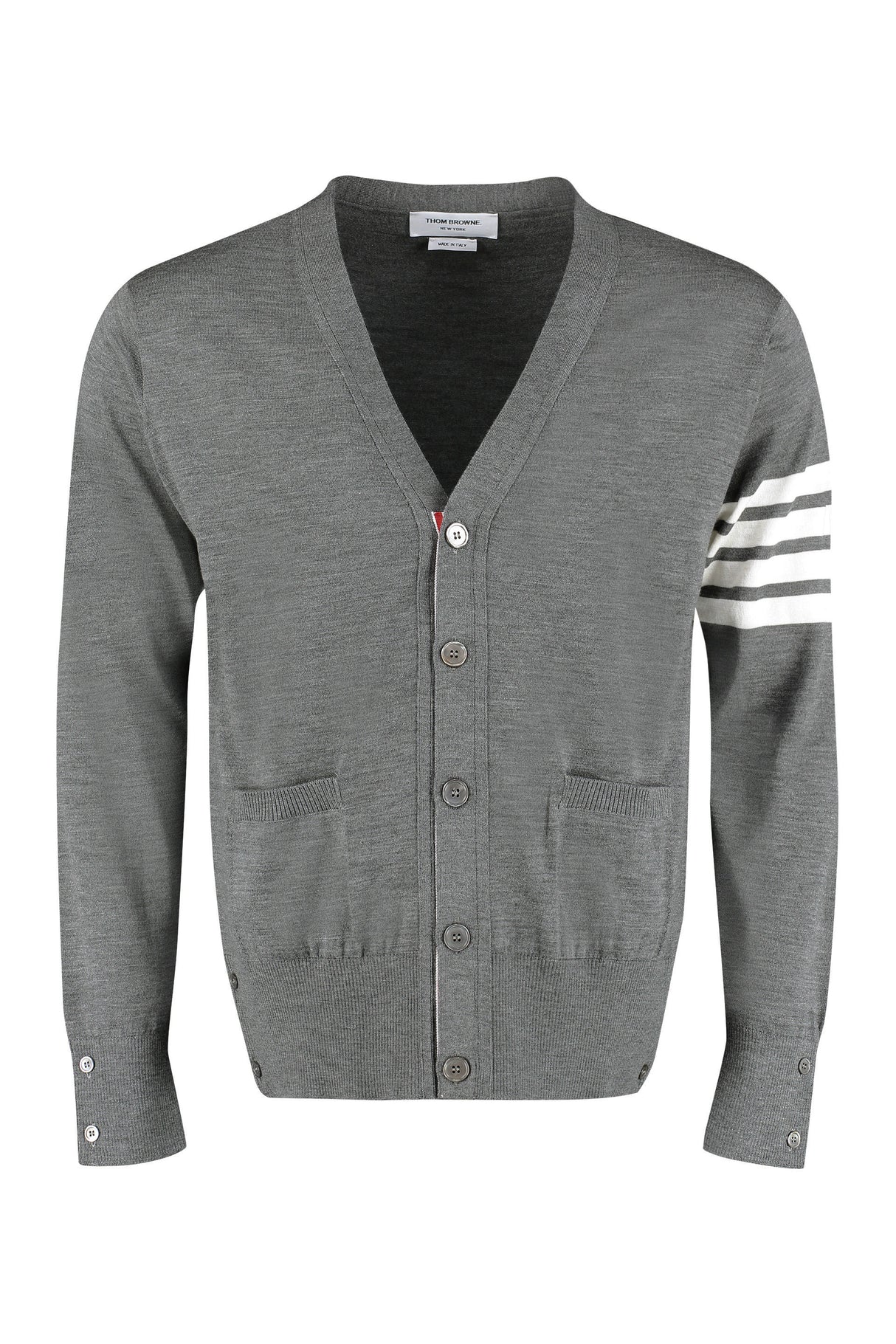 THOM BROWNE Men's Merino Wool 4-Bar Cardigan - Size 3