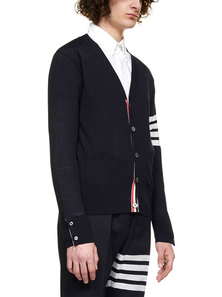 THOM BROWNE Men's Merino Wool 4-Bar Cardigan - Size 3