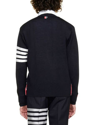 THOM BROWNE Men's Merino Wool 4-Bar Cardigan - Size 3