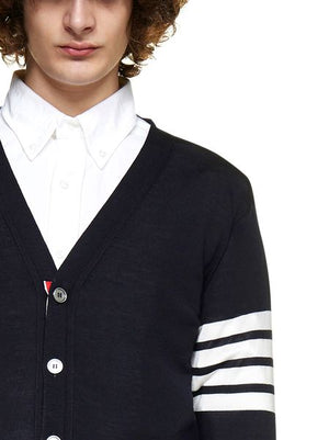 THOM BROWNE Men's Merino Wool 4-Bar Cardigan - Size 3