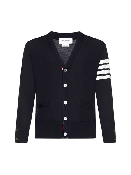 THOM BROWNE Men's Merino Wool 4-Bar Cardigan - Size 3