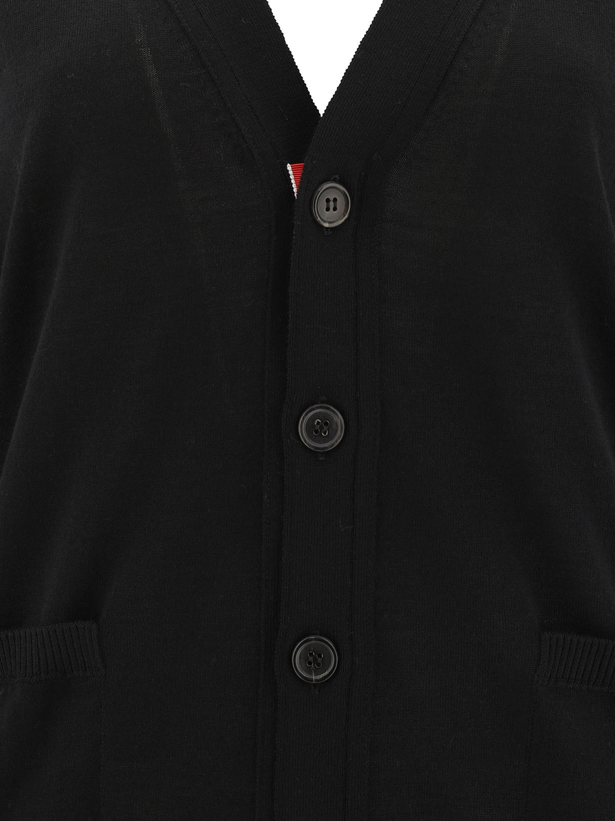 THOM BROWNE Classic Wool Cardigan with Signature Stripe